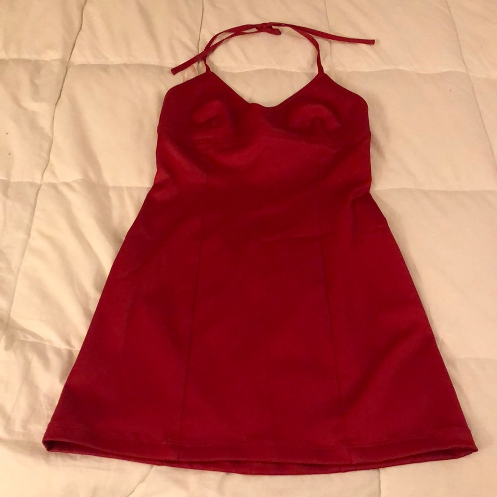 NWOT cherry red Guess halter dress